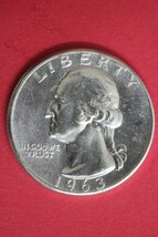 1963 Uncirculated Type B Reverse George Washington Quarter Exact Coin OC... - $25.94 CAD