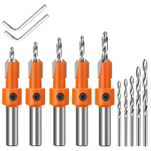 Lytool Countersink Drill Bit Set,5Pcs Counter Sink Bits for Wood,Tapered Drill - £18.98 GBP