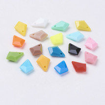20 Drop Charms Pendants Assorted Lot Faceted Acrylic 11mm Jewelry Making Supply - £3.18 GBP