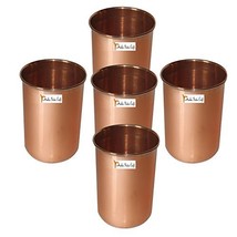 Set of 5 - Prisha India Craft  Pure Copper Glass Cup for Water - Handmad... - £37.54 GBP