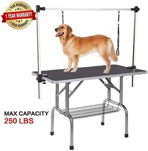 Large 46&quot; Dog Grooming Table Foldable Pet Bathing Station Adjustable Hei... - $251.99