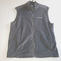 Columbia Mens Fleece Vest Full Zip Sleeveless Jacket Size L Gray Polyester - £11.06 GBP