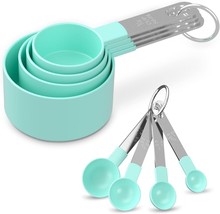 8 Pcs Light Green Measuring Cups &amp; Spoons Set - $14.99