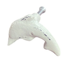 Pack Of 6 Aged White Swimming Marine Sea Dolphin Drawer Cabinet Door Pull Knobs - £22.37 GBP
