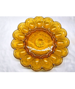 Vintage BROCKWAY GLASS 11&quot; Deviled Egg Platter AMERICAN CONCORD AMBER 15... - $33.05 CAD