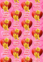 WINNIE THE POOH Personalised Valentines Day Gift Wrap - Disney Wrapping Paper - $5.42