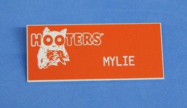 Hooters Restaurant Girl Mylie Orange Name Tag / Pin - Waitress Pin - $15.00