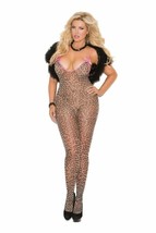 LEOPARD PRINT BODYSTOCKING FROM THE VIVACE COLLECTION QUEEN SIZE - £15.77 GBP