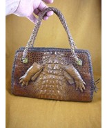 (EL10-4) Vintage Caiman Crocodilus crocodile Leather foot Handbag Hide P... - $341.91 CAD