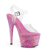 PLEASER ADO708CF/C/PN Women&#39;s Pink 7&quot; Heel  Platform Ankle Strap Sandal ... - €53,18 EUR