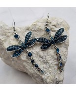 Blue Crystal Mystic Dragonfly Dangle Earrings - €11,86 EUR