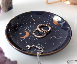 Purple Star Astrology Constellation Zodiac Moon And Stars Trinket Jewelry Dish - £12.75 GBP