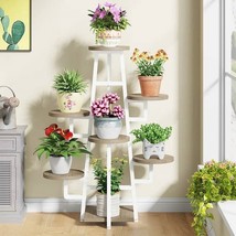 Modern Industrial Indoor Multi-Tier Plant Stand with White Metal Frame - $198.98