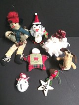 Snowman Santa Penguin Reindeer Plush Christmas Box Xmas Decor Lot (8 pieces) - £15.97 GBP