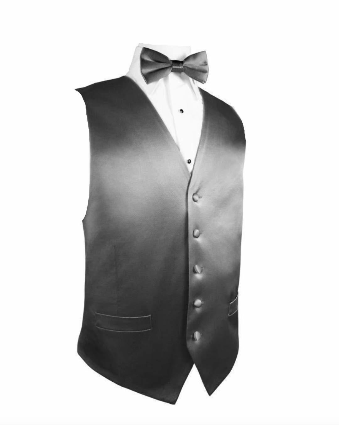 Luxury Silver Silk Tuxedo Vest and Bow Tie and 50