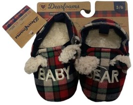 Dearfoams Cozy Comfort Memory Foam Infant Slippers BABY BEAR Size 5/6 NEW - £7.73 GBP