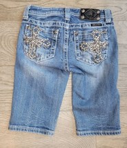 Lot of 2 Miss Me Girls  Pairs of Blue Jeans Capri /Skinny/Bermuda Shorts size 12 - £19.95 GBP