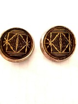 Vintage Gold Tone and EnameL  BOUCHER Clip On Earrings ,Signed - £31.96 GBP