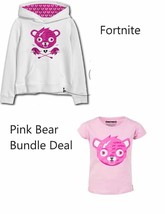 Epic Games Pink Bear T-shirt and Hoodie set 10-16 - £54.08 GBP