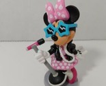 Disney Minnie Mouse rock star figure pink polka dot dress blue star glas... - $9.89