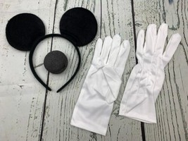 Black Mouse Headband Gloves Nose Costume Party Dressup - £14.11 GBP