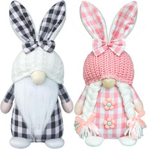 2PCS Easter Gnomes Spring Summer Home Decor Ornaments Handmade Holiday Bunny ... - £8.12 GBP