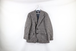 Vintage 70s Rockabilly Mens 44R Wool Harris Tweed Houndstooth Sport Coat... - £51.11 GBP