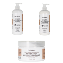 Coconut Daily Hydration Hair Care Bundle - shampoo, conditioner, leave-in, 16 oz - £25.30 GBP