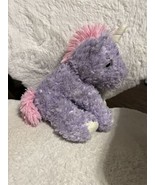 Unicorn Plush 14” Iridescent Purple Pony Pink Mane Tail White Horn Stuff... - $6.65