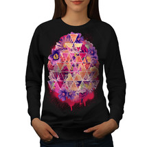 Wellcoda Flower Ornament Womens Sweatshirt, Triangle Casual Pullover Jumper - £23.18 GBP+