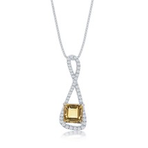 0.46cttw White Topaz Infinity with Four-Prong 2.62cttw Citrine Necklace - £147.36 GBP