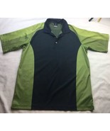 Men&#39;s Nike Dri Fit UV Black Green Short Sleeve Polo XL Color Block Golf - $19.79