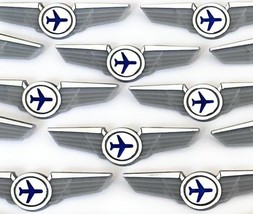 Airlines Pilot Wings 10 SILVER Flight Attendant Badges Pins - £19.45 GBP