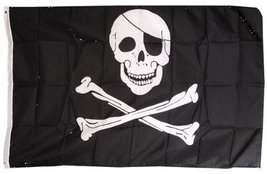 Pirate Flag Jolly Roger with Patch 3x5 ft 3 x 5 NEW - $4.88