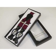 ELEGANT Suspenders Clip on and Button Option for Slacks or Suit Pants Burgundy image 2