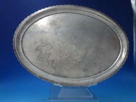 Chinese Sterling Silver Serving Plate with Chrysanthemum Bird Dragonfly (#6194) - £1,969.90 GBP