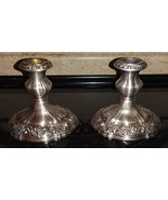 Poole Silver Co. Silver Plated Pair Candle Stick Holder Heavy No. 431 VTG - £39.90 GBP