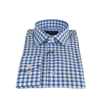 Men 100% Cotton Shirt Manschett Quesste Turkey Slim Fit 6012-05 Med Blue Checker image 3
