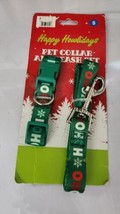 Happy Howlidays Christmas Pet Dog Leash &amp; Small Collar 8-11&quot; Leash 4Ft HoHoHo - £9.19 GBP