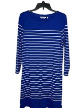 Vineyard Vines Women&#39;s T-Shirt Dress Midi Long Sleeve Boatneck Ocean Ree... - $29.69