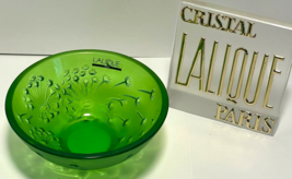 Stunning Vintage Lalique Green Ombelles Crystal Bowl - Mint Condition! - £153.40 GBP