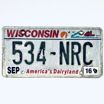 2016 United States Wisconsin Dairyland Passenger License Plate 534-NRC - £13.13 GBP