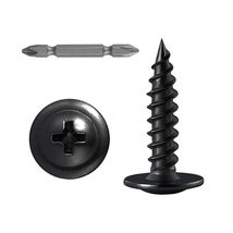 (250 Pcs)#8×1&quot; Black Truss Head Wood Screws Quick Metal Self Tapping Zin... - £20.12 GBP