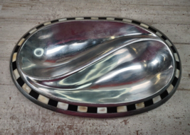 VTG Towle Silversmiths Mother of Pearl Inlay Divided Yin Yang Oval Dish ... - $42.70