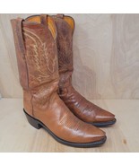 Lucchese Cowboy Boots Mens 8D Mad Dog 1883 Snip Toe Brown Weatern - £128.90 GBP