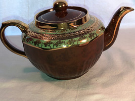 Arthur Wood Copper Lustre Tea Pot With Lid Green - £27.88 GBP
