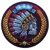 Iron ON Indian Chief Feathered Decorations Skull Patch (IND3) - £7.68 GBP