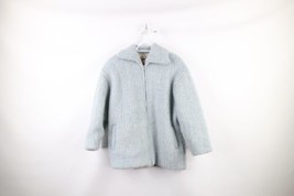 Vintage 70s Streetwear Womens Small Lined Chunky Wool Full Zip Jacket Li... - $59.35