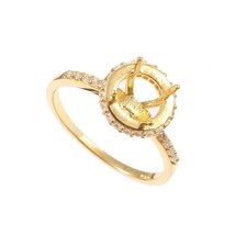 925 Silver 8 mm Round Semi Mount Ring Setting Engagement Ring Gold Rhodi... - £25.19 GBP