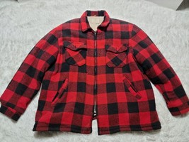 Traverse City Bay MI Buffalo Plaid Wool Sherpa Lined Coat Hunting Lodge VTG - £37.08 GBP